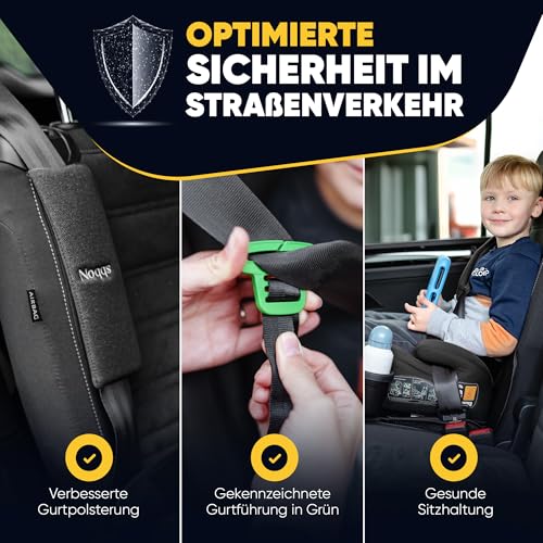 Noqqs® Ersatzbezug für Kindersitzerhöhung mit Gurtpolster, Waschbar bei 30°C,