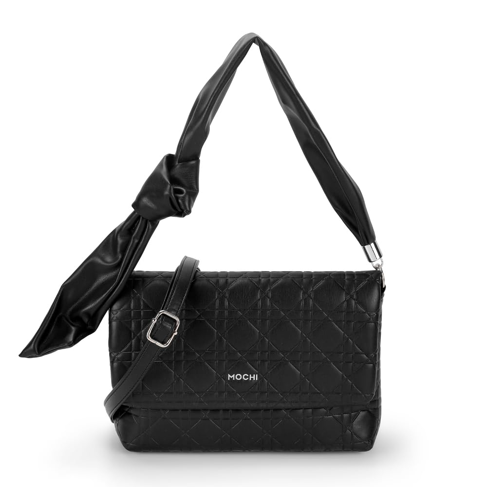 mochi Women Casual Pu Soft Body Zipper Closure Quilted Sling Bag With 2 Pocket And 1 Compartments-picture-12