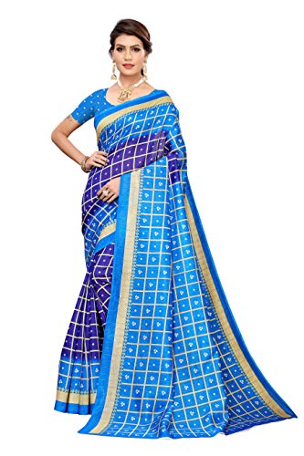 Image of Sidhidata Women's Printed Art Silk Saree With Blouse Piece (Free Size)