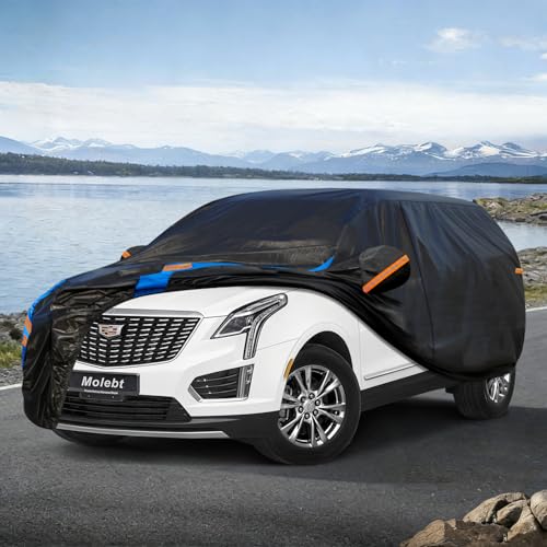 Image of Custom Fit SUV Car Cover for Cadillac XT5 (2016-2026), Upgraded Waterproof All Weather Outdoor Auto Cover with Driver Door Zipper & Mirror Pockets, UV /Snow /Dust Protection