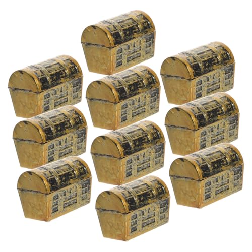 EPIGEIST 10個?真ミニ宝箱模型 ヴィンテージパイレーツジュエリー収納 アンティーク調ミニチュアシーン小物入れ ドールハウス飾り付けやパーティーデコレーションに