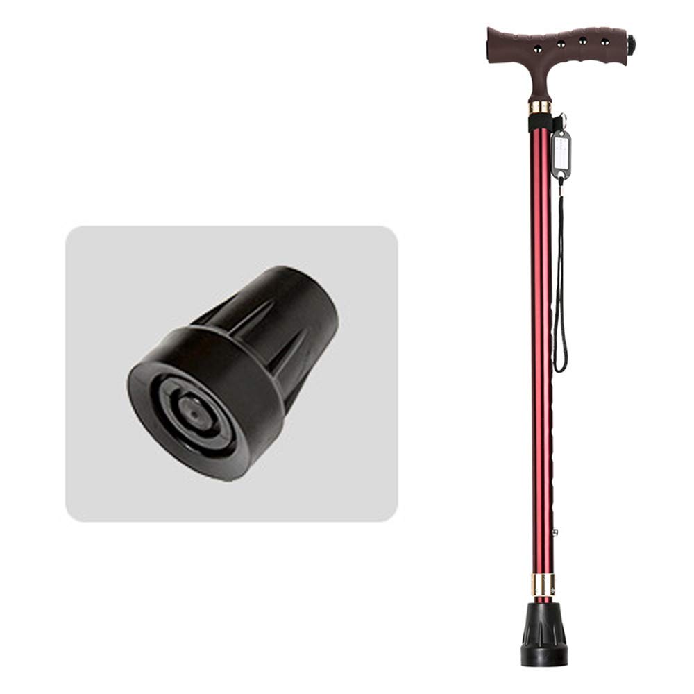 Bastón para Caminar, bastón telescópico con luz LED, muletas con Mango ergonómico, aleación de Aluminio, Altura Ajustable, Ayuda para la Movilidad para Personas Mayores, Antideslizantes