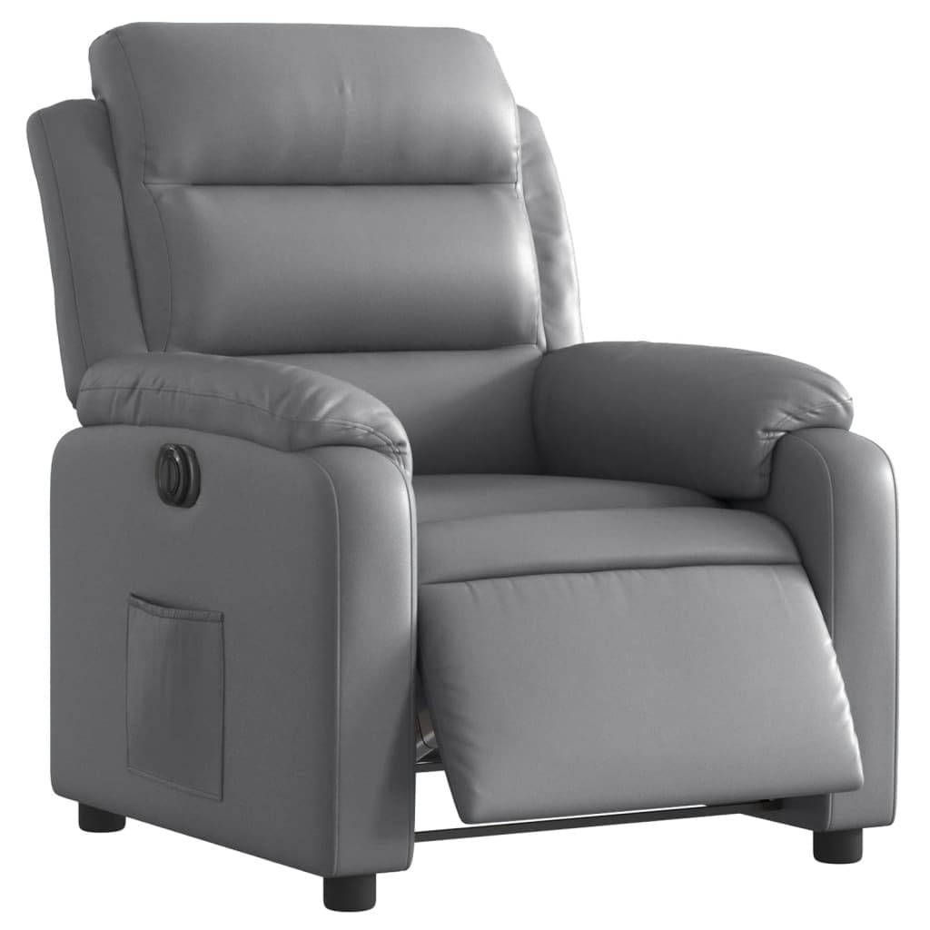 Fauteuil TV de salon gris en similicuir pour vos soirées cinéma