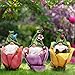 Hodao Resin Gnome Figurines, 3-Piece Flower Pot Indoor Home Decorations, Cute Ornaments for Bedroom & Living Room, Ideal Gift for Garden Lovers (Assorted Colors)