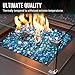 Skyflame 10-Pound Fire Glass Beads for Fire Pit Fireplace, 1/2-Inch Size Caribbean Blue Luster Decorative Blended Fireglass Drops for Landscaping