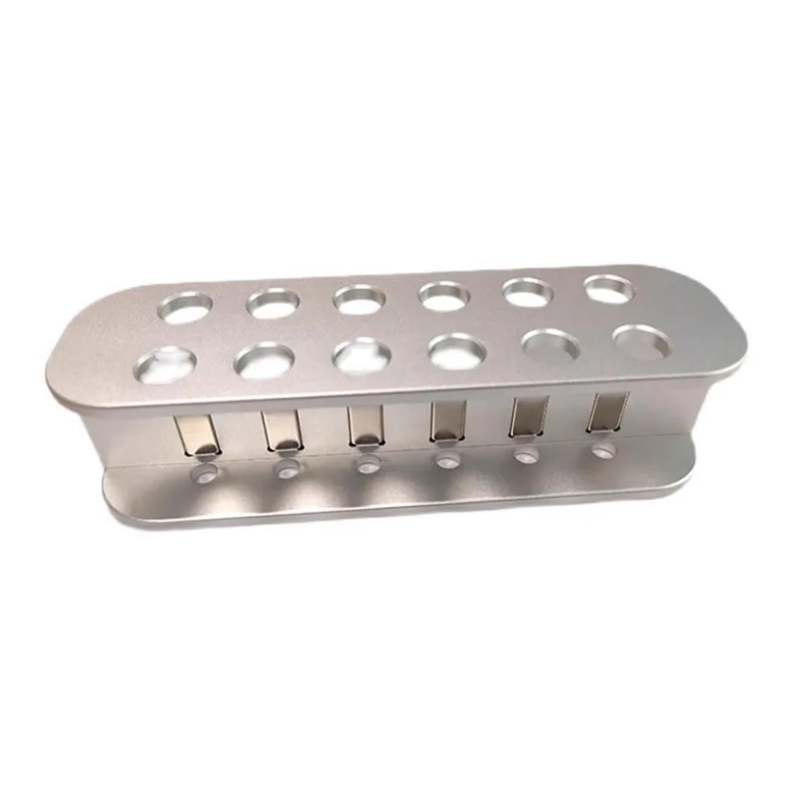 Do separacji biomagnetycznej w probówkach laboratoryjnych wirówkowych/EP o pojemności 1,5 ml i 0,5 ml, aluminiowy stojak magnetyczny z 12 dołkami