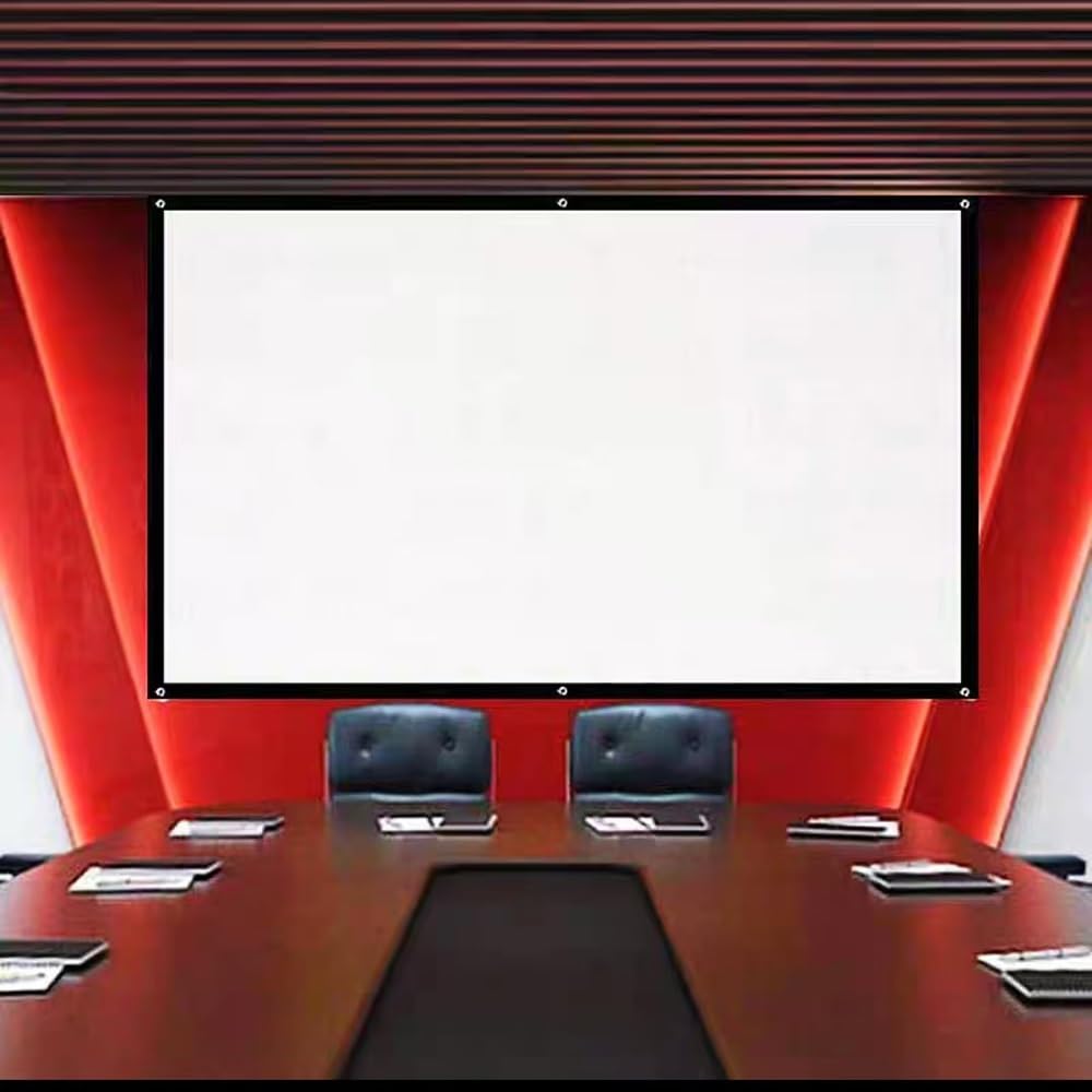 Grande Schermo Proiettore 100" 200" 16:9 Pieghevole Telo Proiettore Anti Rughe, Schermo di Proiezione Doppia Faccia Lavabile per Teatro Ufficio(200inch)