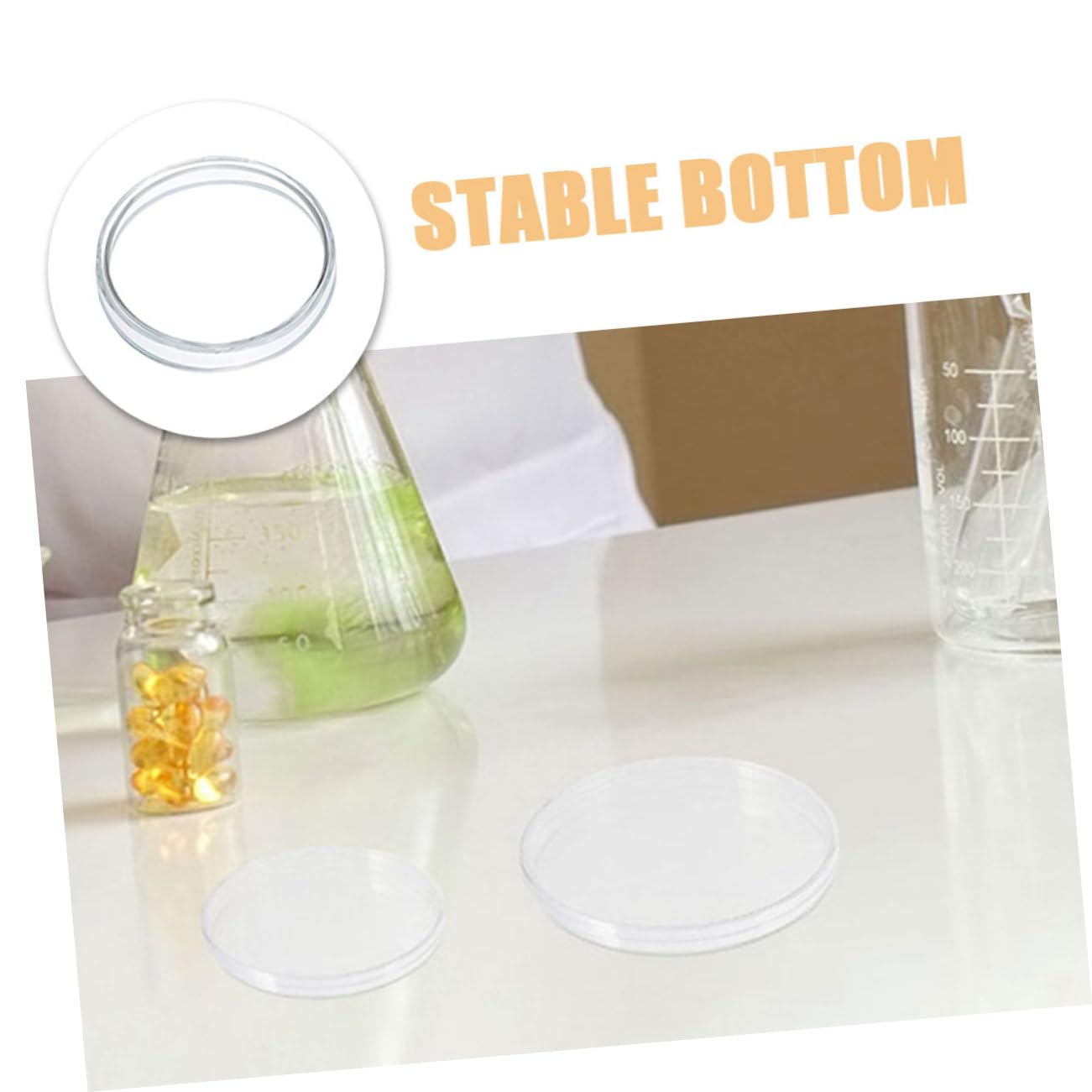 Cabilock 4 Sätze Petrischale Aus Kunststoff Zelle Zellkultur Gewebekulturplatte Teller Gericht Labor-petrihalter Petrischale Mit Deckel Petrischalen Chemie Petrischale Plastik 10 Stück * 4