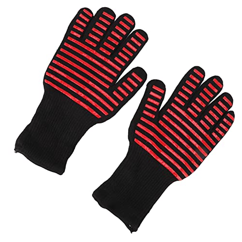 Guantes de fuego para barbacoa en aramida 1313 de alta temperatura con silicona antideslizante 3