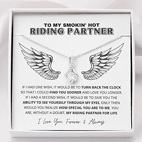 To My Smoking Hot Riding Partner, Necklace Gift Set For Soulmate Wife Girlfriend Riding Partner, Birthday Gift, Gift Anniversary Luxury Jewelry Necklaces styles On Birthday, Xmas, Anniversary