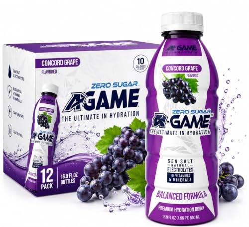 Image of A-GAME Zero Sugar Electrolyte Drink, Concord Grape Flavor, 12 Pack