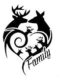 Deer Buck Doe Family MKR Decal Vinyl Sticker |Cars Trucks Vans Walls Laptop| Black | 5.5 x 3.9 in|MKR2332