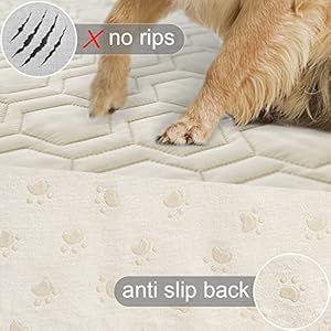   Waterproof-and-Anti-Slip-Dog-Bed-Cover-and-Pet-Blanket-Sofa-Pet-Bed-Mat-car-Incontinence-Mattress-Protectors-Furniture-Couch-Cover-for-Most-Cats-Dogs-Pets82x102-Ivory