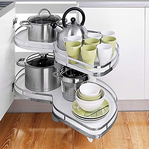 Vadania Right Swing Pull Out Organizer For 36" Blind Corner Kitchen Cabinet, 2 Tiers Swing Tray, Soft Close, Right Handed Open #TOP5