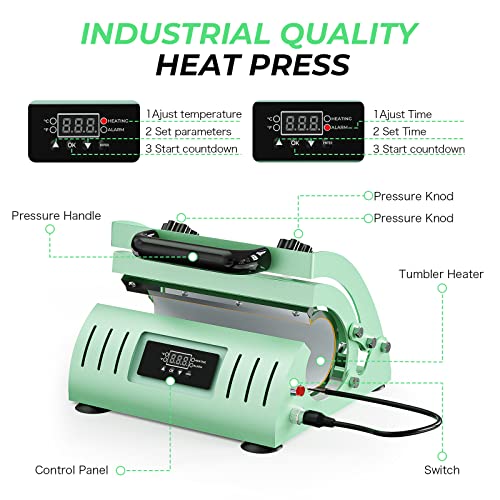 Tumbler Heat Press, 2023 Tumbler Mug Heat Press Machine 110V Easy to Operate for 11-30 oZ Straight Sublimation Blanks Tumbler, 11 0Z 15 0Z Mug Cup Press Machine DIY Heat Transfer Print