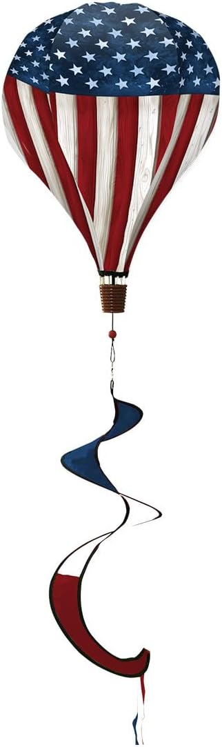 Briarwood Lane Wooden American Flag Hot Air Balloon Spinner