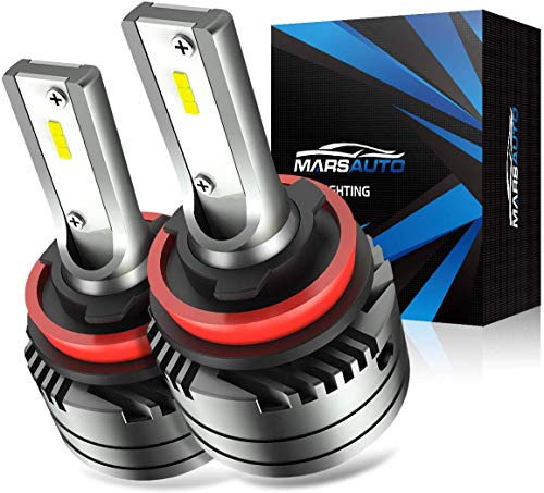 Marsauto H11 LED Headlight Bulbs, M2 Series H8 H9 Low Beam/Fog Light Bulb, CANbus Ready IP67 CSP Chips 6000K Cool White Replacement Bulbs