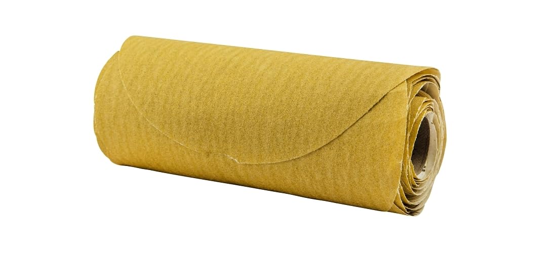 Norton 07660749242 Stick & Sand Disc Roll, 6 in Dia, Coated, P150 Grit, Fine, Aluminum Oxide Abrasive, No-Hole - Pack of 50