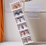 Shoe Rack Shoe Storage Box Bins Clear Collapsible 6-Tier Non Recycled Plastic Stackable Foldable Tote with Lids Organizing Dustproof - Image 3