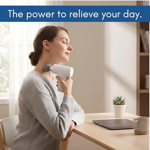 Image of Massage Gun Deep Tissue, Muscle & Body Pain Relief | Special Body Massager for Pain Relief | Massage Gun for Back Leg & Full Body, Neck, Shoulder, Back, Foot | 4 Specialized Heads For Full Body Pain Relief (White)