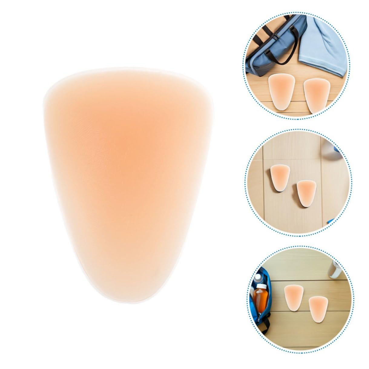 Healeved Ginocchiere in Silicone 4 Pezzi Beige M, Protezione Ginocchio per Pattinaggio su Ghiaccio e Skateboard, Equipaggiamento Protettivo Imbottitura Spessa e Adesivo Ergonomico per Uso