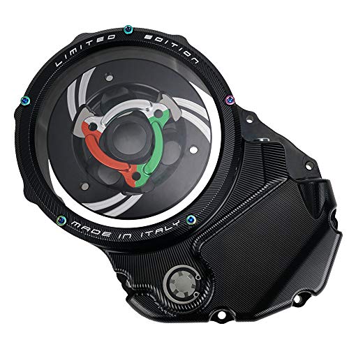 NICECNC Black Clear Clutch Cover Protector Guard Clutch Cover Spring Retainer Pressure Plate Compatible with Ducati XDIAVEL/S 2016-2020 2019,DIAVEL 1260/S 2019-2020,MULTISTRADA 1260/S 2018-2020