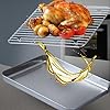 Baking Tray with Grate Set, Stainless Steel Baking Tray, Multifunctional Baking Mould, Draining Tray, Baking with Grid for Kitchen, Easy to Clean, Dishwasher (Large with Rack) #4