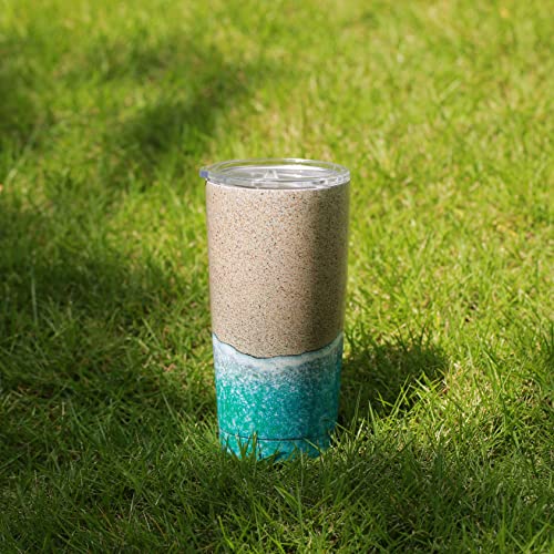 20Oz Beach Tumbler Travel Coffee Mug Women Beach Gifts Tropical Stainless Steel Tumblers With Splash-Proof Lid Mom Summer Vacation Insulation Cups Gifts For Beach Lover Adults (Ocean Beach) #TOP7