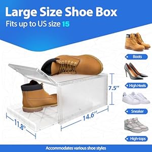 Primezoneclearshoestorageboxesstackablefitussize15xxlargeplasticshoeboxpulloutplasticshoestorage24packshoedisplaycasecleardoorsneakerstorageeasytoassemblewhite Urban Country Home Decor Primezone clear shoe storage boxes stackable fit us size 15 xx large plastic shoe box pull out plastic shoe storage 24 pack shoe display case clear door sneaker storage easy to assemble white urban country home decor