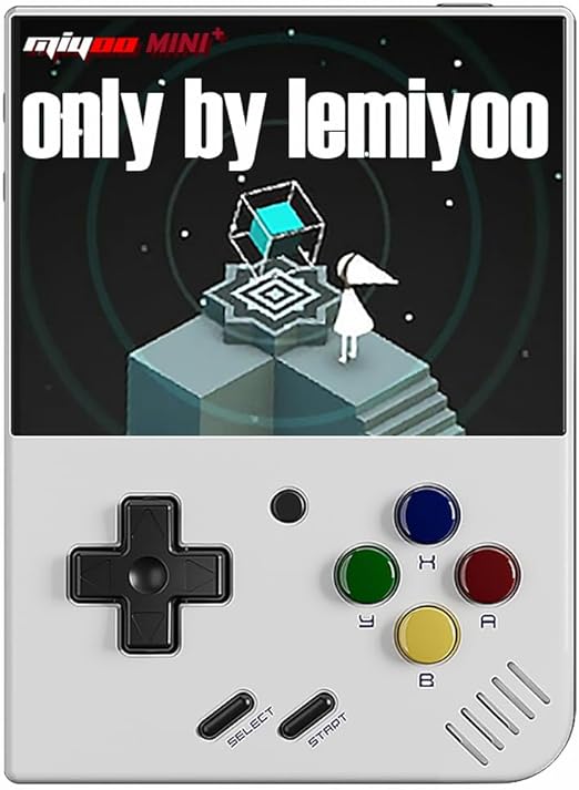 Miyoo Mini Plus Retro Gaming Console, Handheld Game Console with 3000mAh Battery 3.5'' IPS Screen, Compatible with a Large Variety of Classic Games. Support WiFi & RTC, White