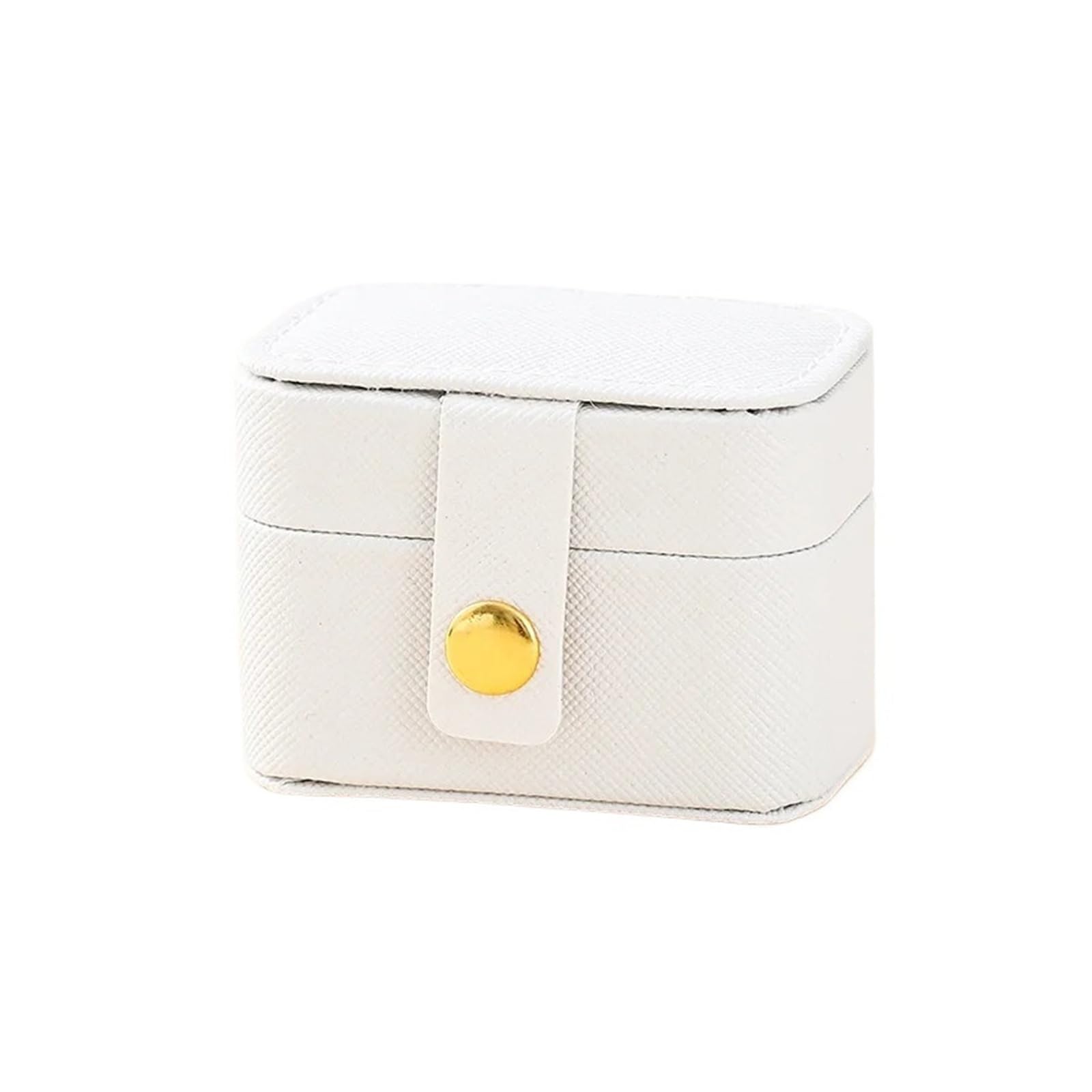 Mini boîte à bagues et bijoux de voyage en cuir blanc