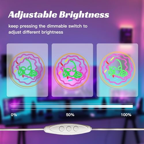 Image of Alien Eat Tacos Neon Sign Colorful LED Wall Light for Restaurant Decor | 12.5IN*12.5IN,Five level brightness adjustment,USB powered,For Restaurant,Kitchen,Store,Snack,Shop,Party,Business