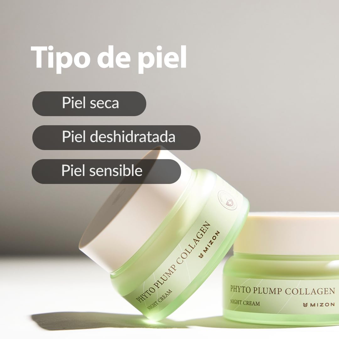 [Mizon] Crema de Noche al Colágeno Vegetal (50ml) Vegan y a base de plantas, Líneas finas y arrugas, Hidratación, Cuidado nocturno (Phyto Plump Collagen Night Cream)