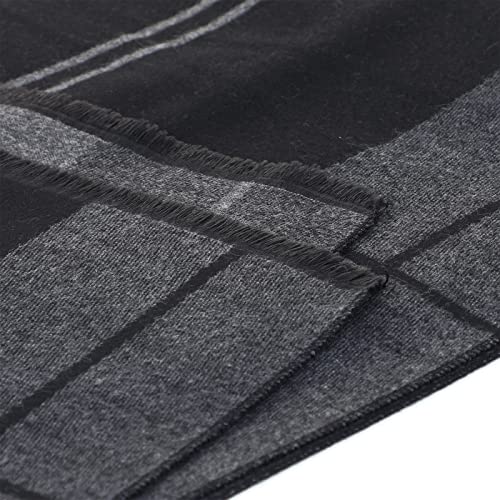 American Trends Scarf For Men Fall Winter Warm Scarves Gifts For Men Christmas Gifts Black & Grey thumb #4