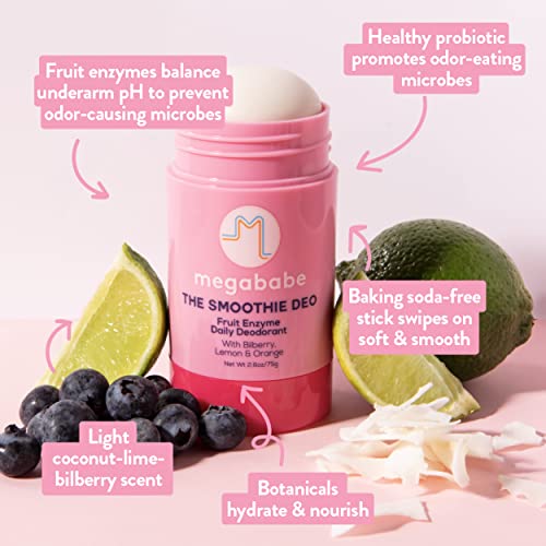 Megababe Underarm 2-Piece Bundle - Smoothie Deo Daily Deodorant 2.6 oz & Space Bar Detox Soap 3.5 oz | Odor Protection, Aluminum Free image 4