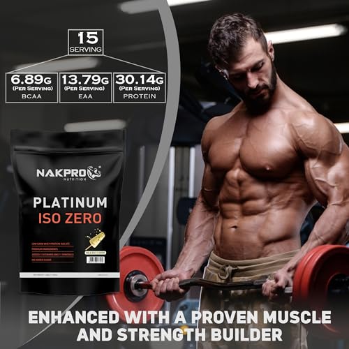 Image of NAKPRO PLATINUM ISO ZERO 100% Whey Protein Isolate | Added Vitamins & Minerals | Easy Mixing, Easy Digesting Whey Protein Supplement Powder for Men, Women & Athletes (500g, Malai Kulfi)