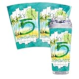 Rico Industries Margaritaville 5 O'Clock 24oz Acrylic Tumbler with Hinged Lid, Officially Licensed Double Wall Tumbler with Straw
