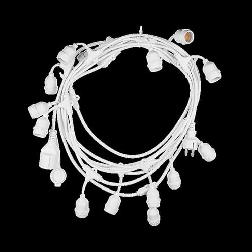 Catene di luci a LED bianche da 10 m - 220-240 V 230 W E27 IP44 - Ideale per decorazioni ed eventi allaperto.
