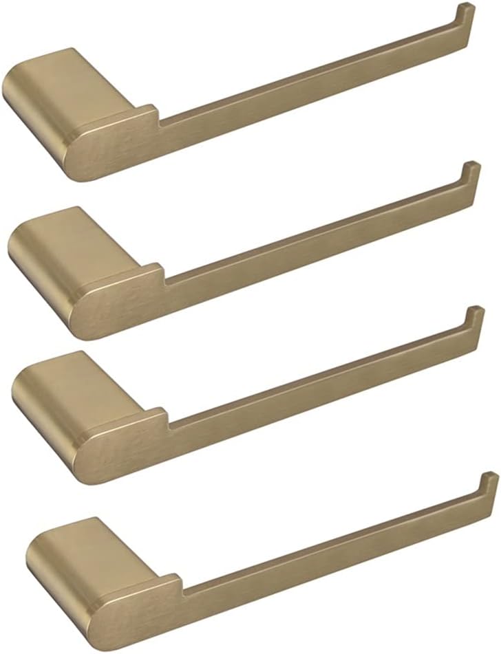 Bath Towel Bar Gold Towel Holder, Stainless Steel Towel Hanger, Wall Mounted Towel Bar, Bathroom Accessories Towel Ring Towel Holder (Color : 1 pcs) (4 Pcs)
