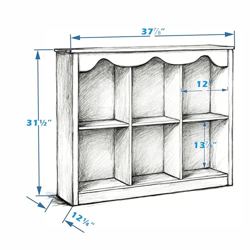 Image of Wood Cube Storage Organizer Toy Storage,Milkywhite | Dutch Design Scalloped Montessori Toddler Book Shelf 3Tier Wooden Furniture