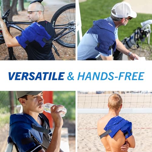 Image of CryoMAX Reusable Cold Pack - 8-Hour Long-Lasting Cold Therapy Ice Pack, Adjustable Wearable Compress Straps, Best for Pain Relief, Injuries, Hip Surgery Swelling, and Migraines - T-Shape (1 Count)