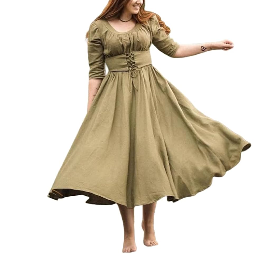 Amazon.com: Long Sleeve Linen Dress