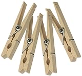 Honey-Can-Do DRY-01374 Wood Clothespins with Spring, 24-Pack, 3.3-inches Length,Brown