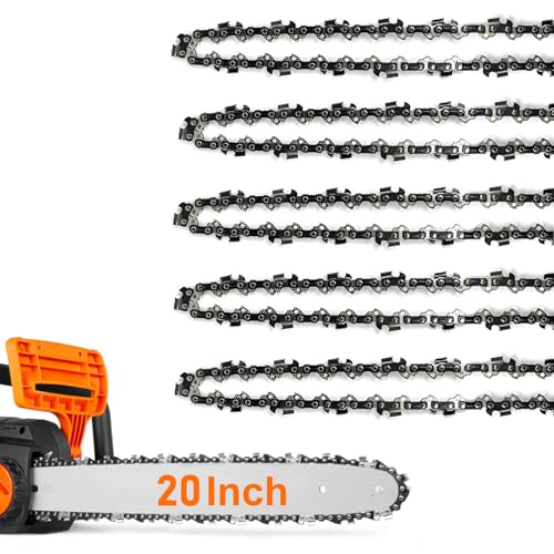 5Pack 20 Inch Chainsaw Chain .325 Pitch .058 Gauge 76 Drive Links Fits Supmix 62cc WEMARS 6220G NEOTEC NCS6200 Blue Max 53543 8901 8902 52209 VEVOR Oregon 21LPX076G Stihl 36880050076