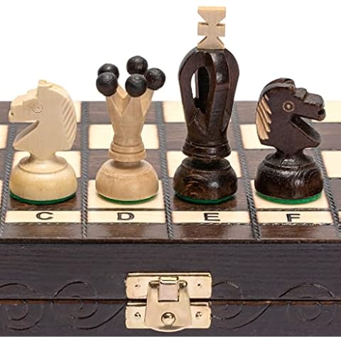 Husaria European International Chess Wooden Game Set - King's - 28.8 Centimeters - Folding Board with Felt Bottom Chessmen Cover
