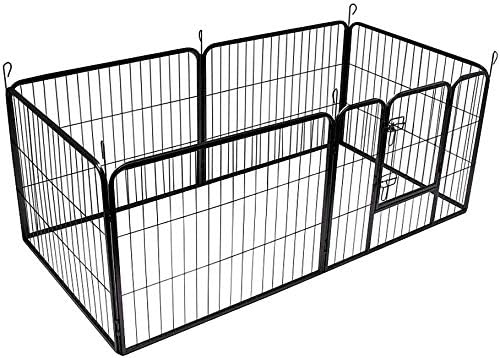 BUNNY BUSINESS Heavy Duty 6 Panel Puppy Play Pen/ Rabbit Enclosure, Small, Gunmetal Grey