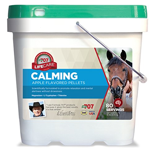 Formula 707 Calming Equine Supplement 10LB Bucket – 80 Servings – Anxiety Relief and Enhanced Focus for Horses – L-Tryptophan, Thiamine & Magnesium