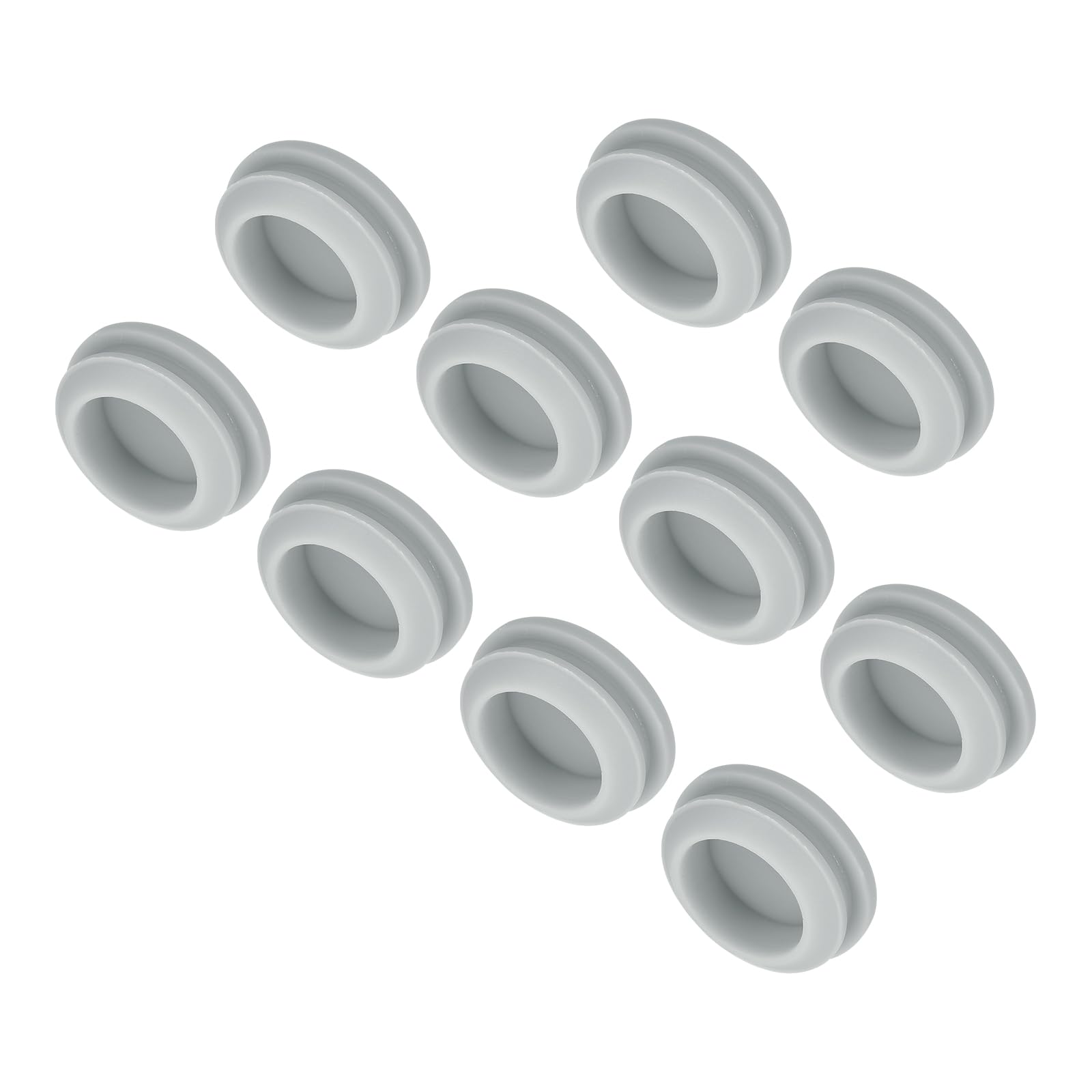 MECCANIXITY 10pcs Silicone Snap in Locking Hole Plugs,17mm/0.7 Inch Mounting Diameter Narrow Groove Width 2mm Panel Seal Cover Round for Kitchen Bulkheads Waterproof Sealing Plugs Grey