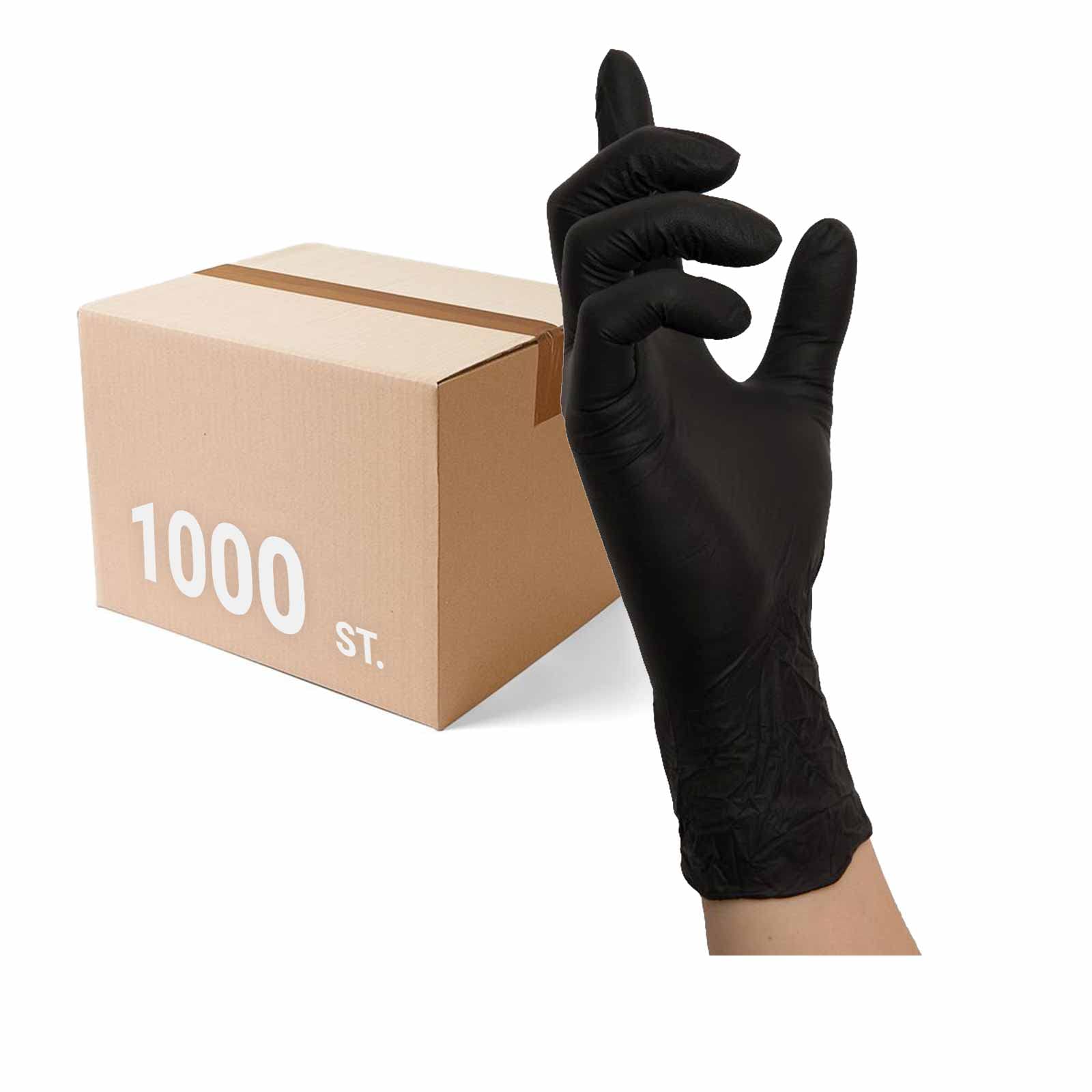 NITRAS Einmalhandschuhe 8320 Black Wave 10x 100 Stück - Gr. 6/XS - Einweghandschuhe puderfrei und extrem reißfest, perfekt in einer Box zum Dosieren