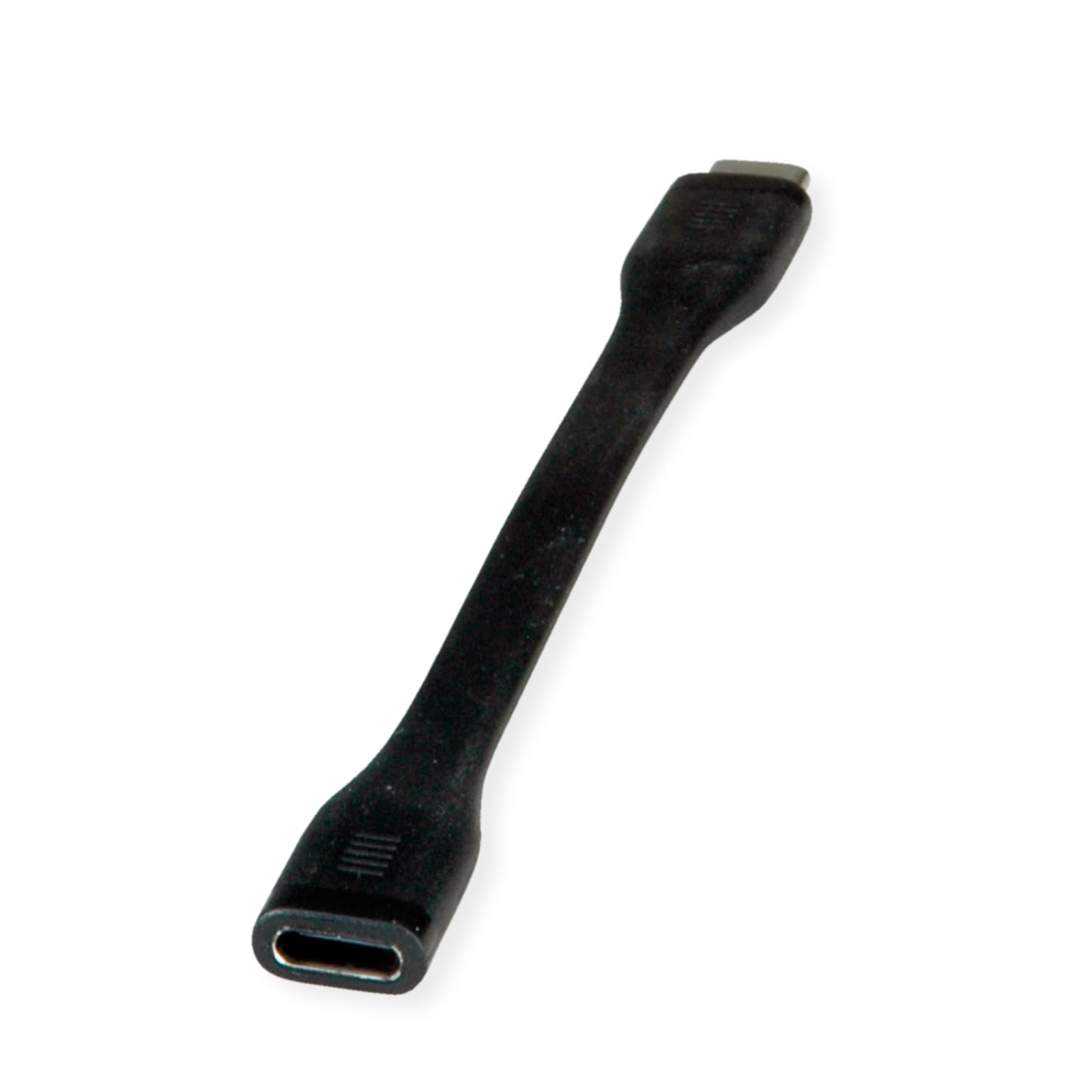 ROLINE USB4 Gen3x2 Kabel, Emark, Flach, C-C, St/BU, 40Gbps, 100W, Schwarz, 11.5cm